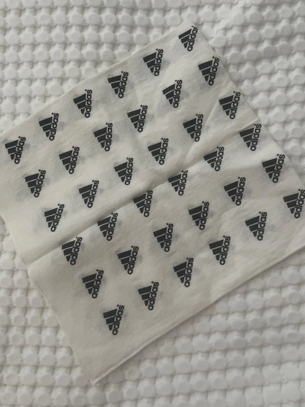 Adidas All Over Logo Print Bandana Scarf White Black